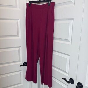 HALARA Wide Leg Waffle Pull On Trousers